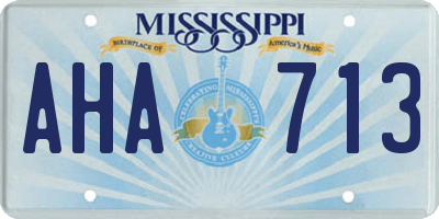 MS license plate AHA713