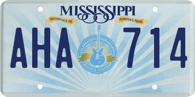 MS license plate AHA714