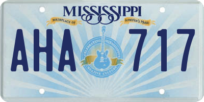 MS license plate AHA717