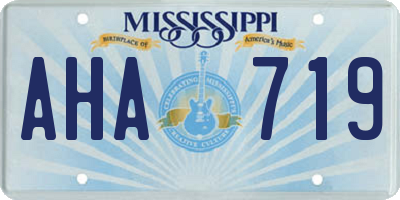 MS license plate AHA719