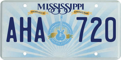 MS license plate AHA720
