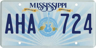 MS license plate AHA724