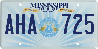MS license plate AHA725