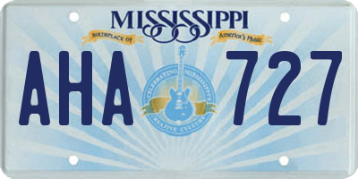 MS license plate AHA727