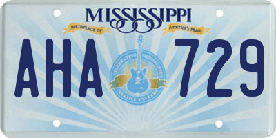 MS license plate AHA729