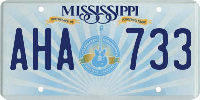 MS license plate AHA733
