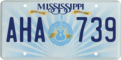 MS license plate AHA739