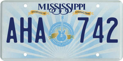 MS license plate AHA742