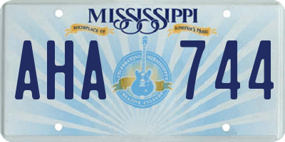 MS license plate AHA744