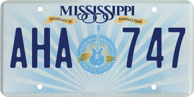 MS license plate AHA747