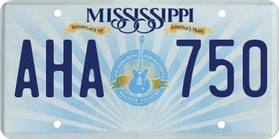 MS license plate AHA750