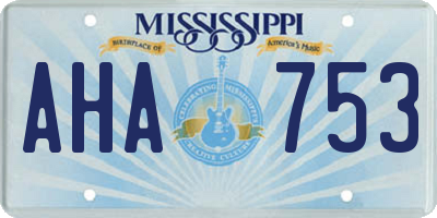 MS license plate AHA753