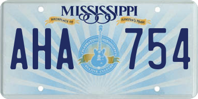 MS license plate AHA754