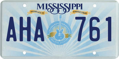 MS license plate AHA761