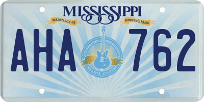 MS license plate AHA762