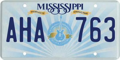 MS license plate AHA763
