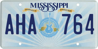 MS license plate AHA764