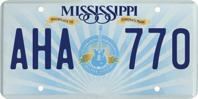 MS license plate AHA770