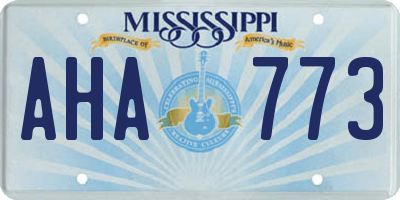 MS license plate AHA773