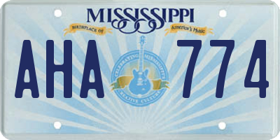 MS license plate AHA774
