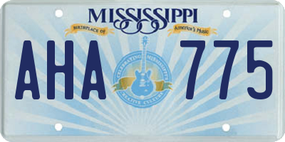 MS license plate AHA775