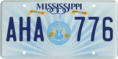 MS license plate AHA776