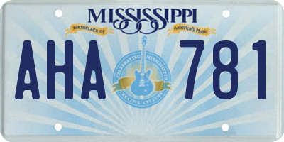 MS license plate AHA781