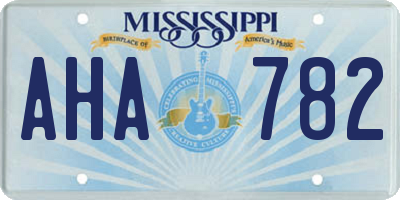 MS license plate AHA782
