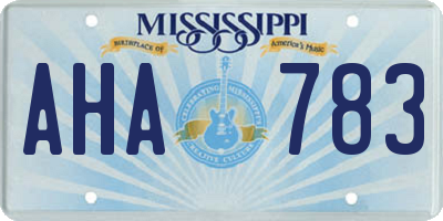 MS license plate AHA783