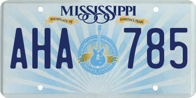 MS license plate AHA785
