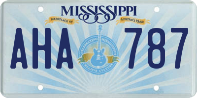 MS license plate AHA787