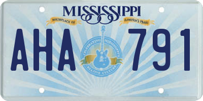 MS license plate AHA791