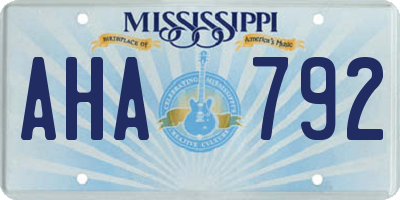 MS license plate AHA792