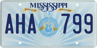 MS license plate AHA799
