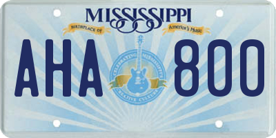 MS license plate AHA800