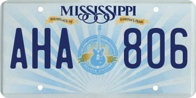 MS license plate AHA806