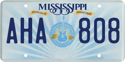 MS license plate AHA808
