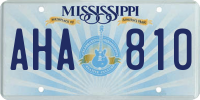 MS license plate AHA810