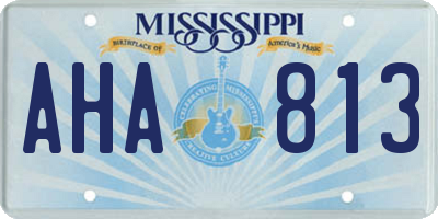 MS license plate AHA813