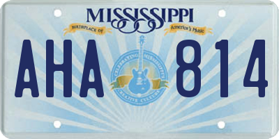 MS license plate AHA814