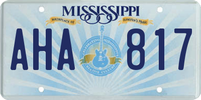 MS license plate AHA817