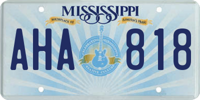 MS license plate AHA818