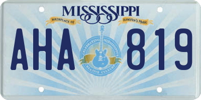 MS license plate AHA819