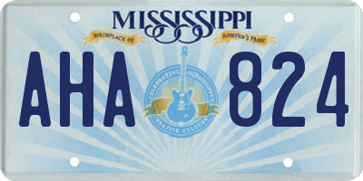 MS license plate AHA824