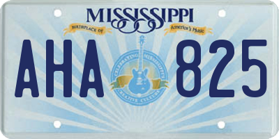 MS license plate AHA825