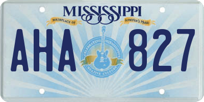 MS license plate AHA827