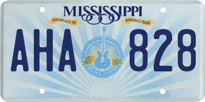 MS license plate AHA828