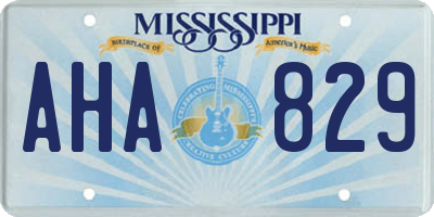 MS license plate AHA829