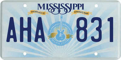 MS license plate AHA831