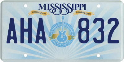 MS license plate AHA832